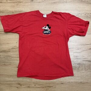 Vintage Disney Mickey Mouse Shirt Embroidered Red XL Unisex "That Sure Is Swell"